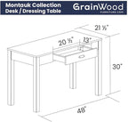 Grain Wood Furniture Montauk Desk/Dressing Table, Rustic Grey - Image 2