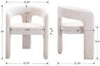 RIVOVA Modern Barrel Dining Chairs Set of 2, Linen Upholstered Accent Side Chair - Image 2