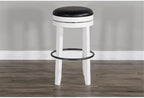 Pemberly Row Set of 3 Wood Bar Unit and 2 Backless Swivel Barstool - Image 6