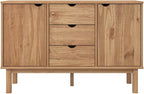 Scandinavian Sideboard with 5 Compartments, 3 Drawers and 2 Solid Wood Doors in - Image 4
