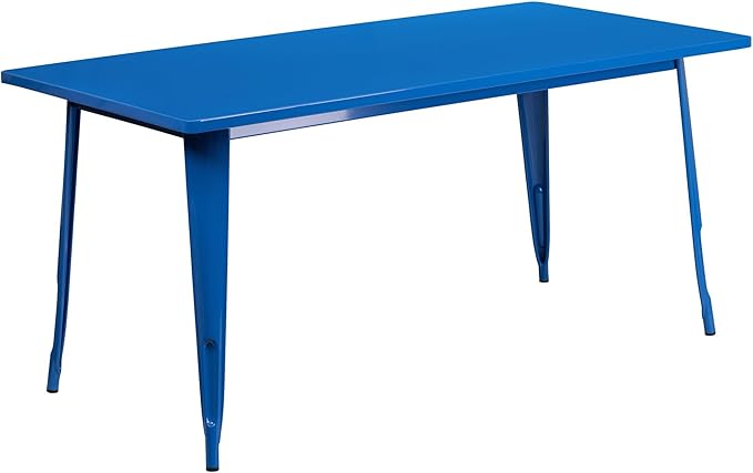 Flash Furniture Charis Commercial Grade 31.5" x 63" Rectangular Blue Metal - Image 8