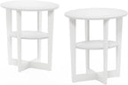 Furinno JAYA Side Table Set of 2, 2-Tier Round Modern End Table - Image 4