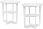 Furinno Jaya Side Table Set of 2, 2-Tier Round Modern End Table - Image 5