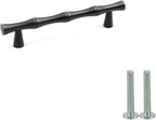 2PCS Bamboo Zinc Alloy Cabinet Handles, 3.8 Inch Hole Distance Black and Red - Image 2