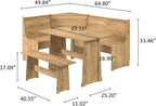 Furniture Dash Solid Wood Corner Dining Set 64.8" W x 19.9" D x 33.4" H- - Image 7