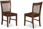 East West Furniture NDNO3-MAH-W 3 Piece Kitchen Table Set - Image 4
