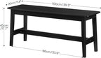 HOOBRO 39.3'' Bamboo Dining Bench, Farmhouse Kitchen Table Bench, Kitchen & - Image 3
