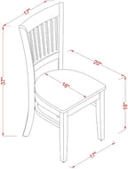 East West Furniture VAC-OAK-W Vancouver Kitchen Dining Chairs - Image 3