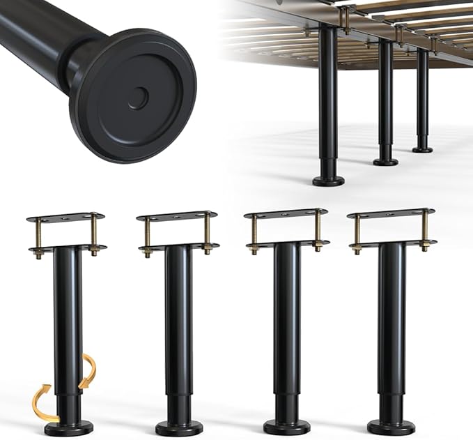 Under Bed Metal Support Legs, Adjustable Height Bed Frame Support Leg, Bed Slat by YUEYIN