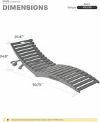 Folding HDPE Pool Lounge Chairs Set of 6, Pre-Assembled Outdoor Chaise Lounge - Image 2