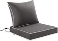 MIULEE Dark Grey Outdoor Seat Cushion 24x24 Inch Waterproof & 3 Year Fade by MIULEE