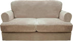 CUCRAF T Cushion Sofa Cover 3 Piece Loveseat Slipcovers, Soft Thick Velvet by CUCRAF