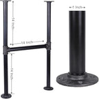 28'' x 14'' H-Shape Industrial Pipe Table Leg Set - Image 3