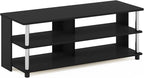 Furinno Sully 3-Tier Stand for TV up to 48 Inch, Americano/Chrome - Image 4