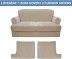 CUCRAF Cushion Sofa Cover 3 Piece Slipcovers, Soft Thick Velvet Couch Cover - Image 5