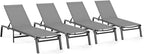 Patio Chaise Lounge Chair Set of 4, Foldable Lounge Chair by CIOKEA