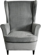 HAOYONG Velvet Wingback Armchair Covers 2-Piece Elastic Stretch Wingback Chair by HAOYONG