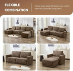 77.4" Chenille Modular Loveseat Oversized Upholstered 2 Seater Sectional Sofa - Image 6