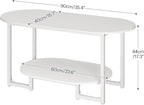 HOOBRO Coffee Table for Living Room, Oval Small Coffee Table - Image 2