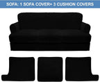 CUCRAF T Cushion Sofa Cover 4 Piece Slipcovers, Soft Thick Velvet Couch Cover - Image 5