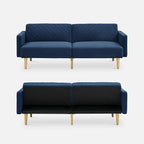 mopio 76.4" Futon Sofa Bed, Sleeper Sofa, Mid Century Modern Futon Couch - Image 3