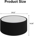 SSLine Round Drum Coffee Table Set of 2 Modern Sintered Stone Top Nesting - Image 6