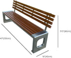 LITFAD Outdoor Indoor Bench Stainless Steel Metal Park Bench - Image 2