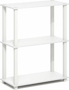 Furinno Turn-S-Tube Storage Shelves, 3-Tier Book Shelf, Corner Shelf, Toolless - Image 6