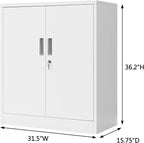Wanfu Metal Storage Cabinet, Utility Room-White - Image 3