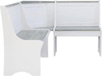 Linon Jackie Two Tone Pine Wood Coastal Corner Dining Nook in Graywash/White - Image 6