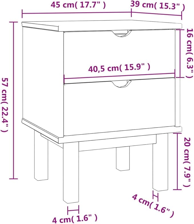 Scandinavian Style Bedside Cabinet Nightstand - Image 2