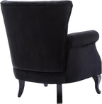 Set of 2 Mid-Century Modern Accent Chair, Velvet Armchair w/Tufted Back/Wood - Image 7