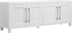 Henn&Hart Rectangular TV Stand for TV's up to 80" in White, TV Stands for the by HennHart