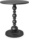Funecy Metal Small End Table, Vintage Matte Black Round Side Table Nightstand by Funecy
