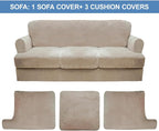 CUCRAF Cushion Sofa Cover 4 Piece Slipcovers, Soft Thick Velvet Couch Cover - Image 5