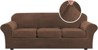 H.VERSAILTEX Velvet 4 Piece High Stretch Sofa Slipcover Cover Furniture by HVERSAILTEX