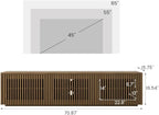 POVISON Full Assembled Mid Century Modern TV Stand, Wood Slatted Media Console - Image 2