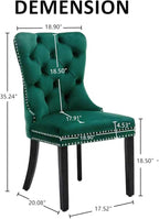 KCC Velvet Dining Chairs Set of 2, Upholstered High-end Tufted Dining Room Chair - Image 3