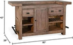 Pemberly Row 80" Farmhouse Wood Home Bar Unit, Stemware Rack, Wine Storage - Image 4