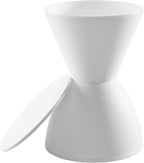 Modway Haste Contemporary Modern Hourglass Accent Stool in White by Modway