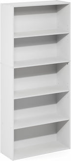 Furinno Jaya Book Shelf, 5-Tier Bookshelf, 52 Inch Tall Standing Bookcase - Image 5
