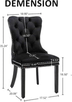 KCC Velvet Dining Chairs Set of 4, Upholstered High-end Tufted Dining Room Chair - Image 3