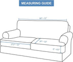 CUCRAF T Cushion Sofa Cover 3 Piece Loveseat Slipcovers, Soft Thick Velvet - Image 2