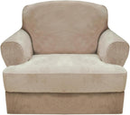 CUCRAF T Cushion Sofa Cover 2 Piece Armchair Slipcovers, Soft Thick Velvet by CUCRAF