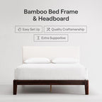 Nectar Bamboo Platform Bed Frame & Upholstered Headboard - Image 2