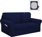 Easy-Going 5 Pieces Stretch Loveseat Cover Washable Loveseat Slipcover Set by Easy-Going