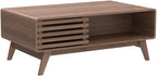 mopio Ensley Dual-Side Storage Coffee Table – Mid Century Modern Fluted Wood - Image 4