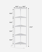TUTOTAK Corner Shelf with LED Light, 5-Tier Corner Bookshelf - Image 2