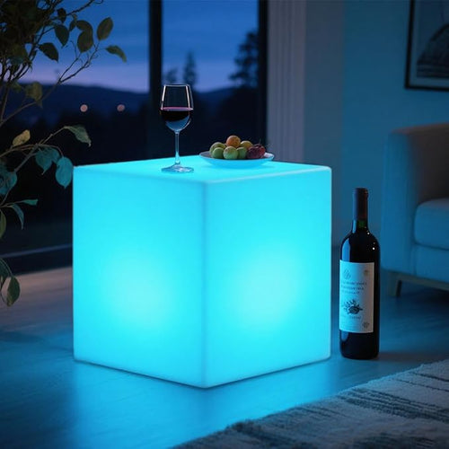 16'' Cordless LED Cube Chair Light, LED Cube Seat by BALMOST