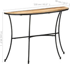 Industrial Style Side Table, Natural Solid Mango Wood, Lacquered Finish - Image 2